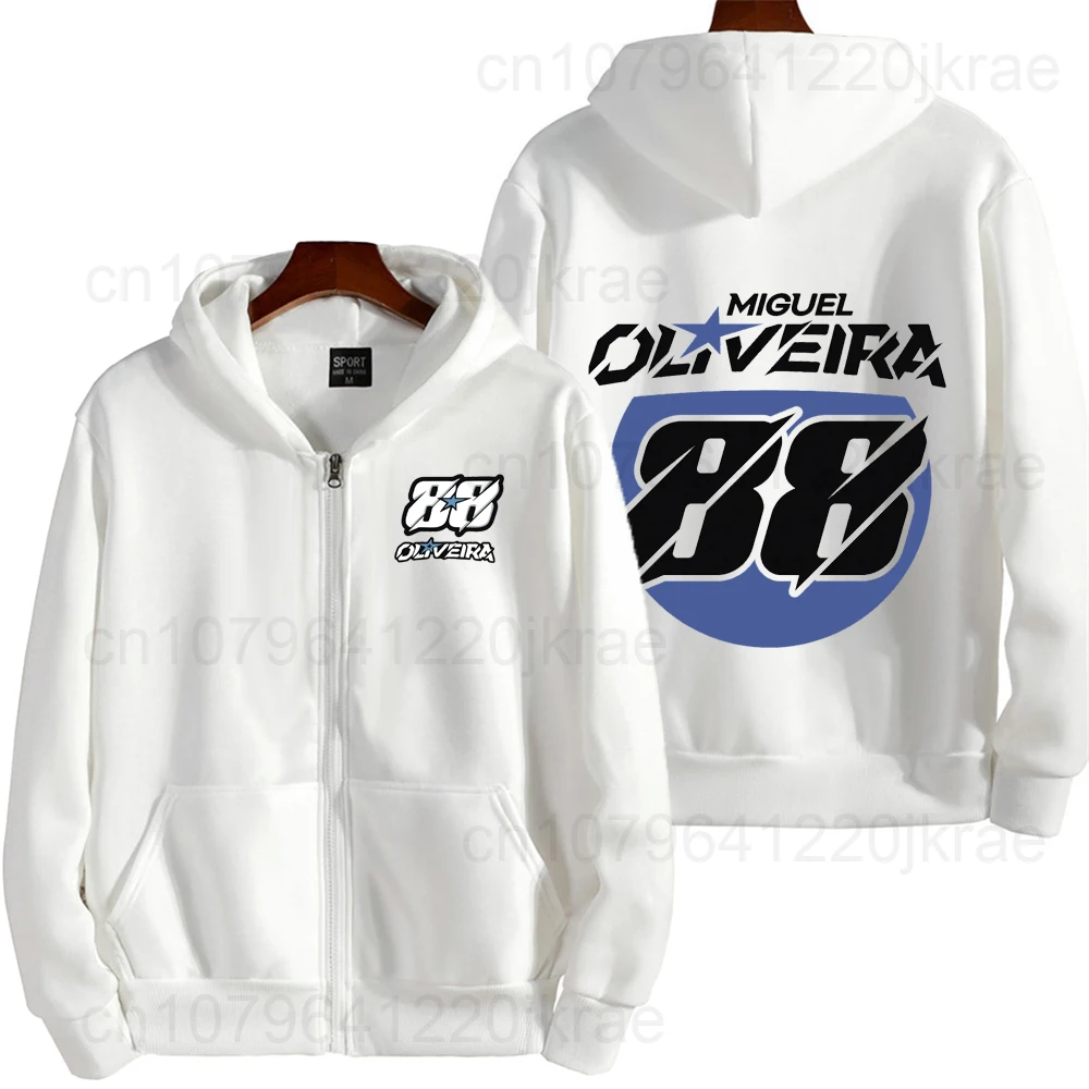 Miguel Oliveira 88 Logo Racing Motorcycle Team Men Zip Up Hoodie Spring Autumn Male Sweatshirt New Sport Women Jacket Coats