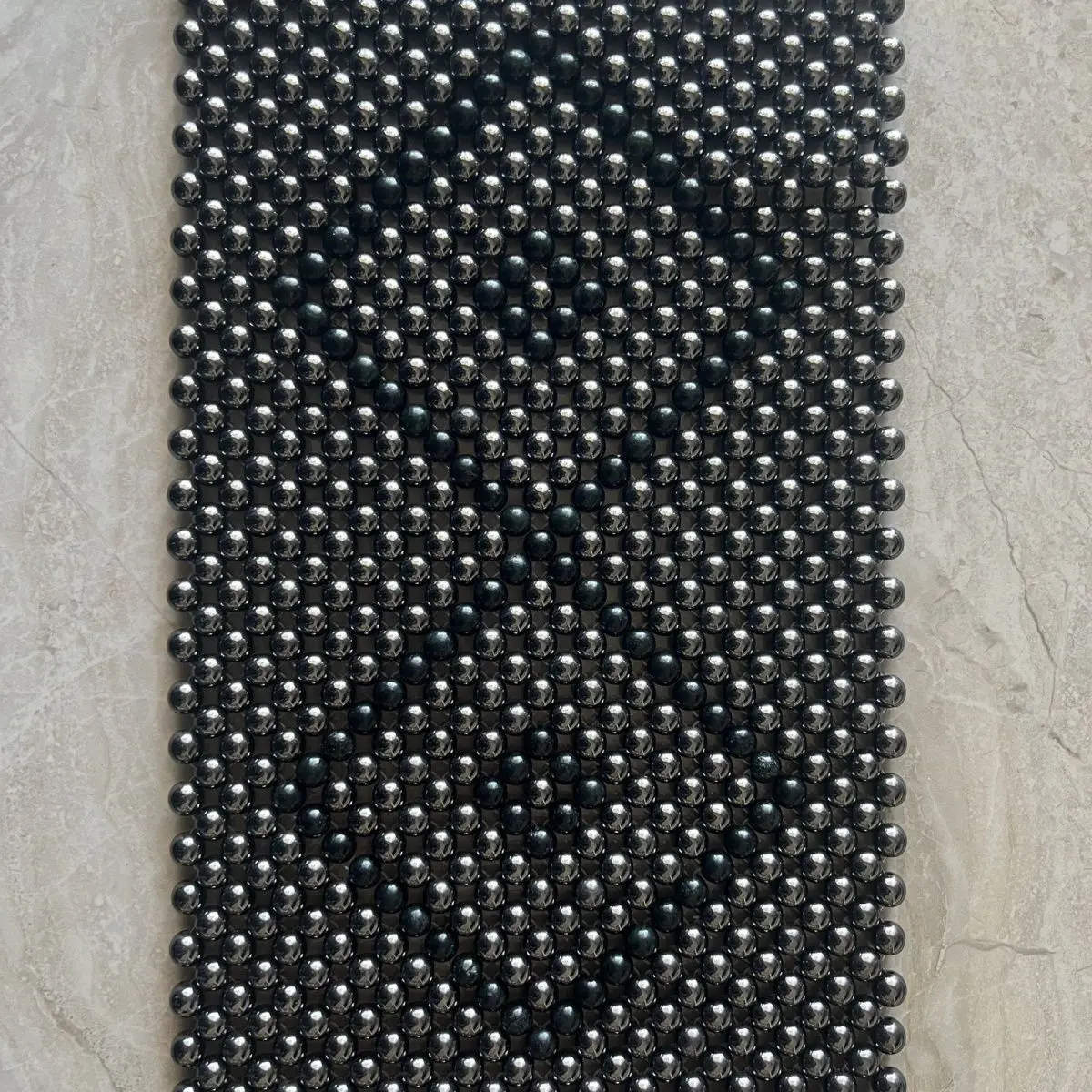 Terahertz Energy Stone Pillow Towel Round Beads Hand-woven Regular Style about 16 * 32 Cm for Elders