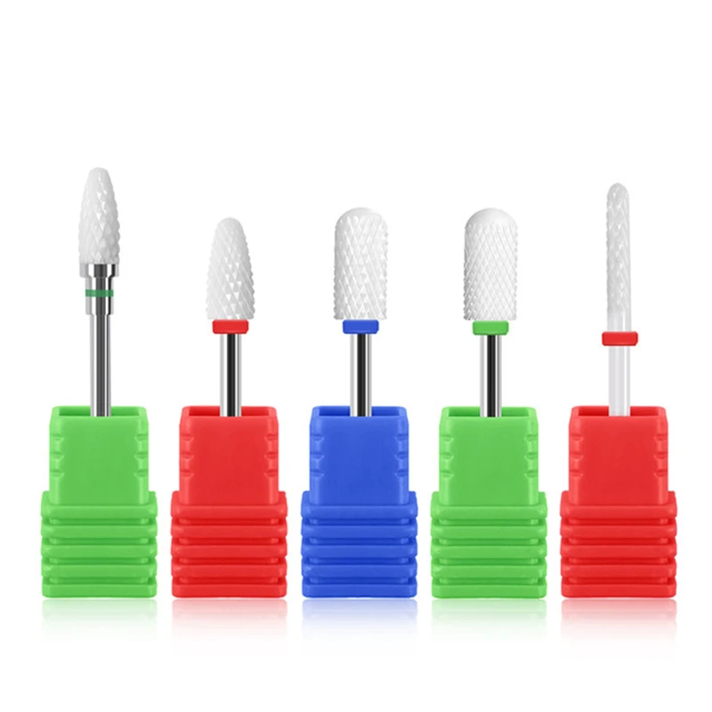 5 Pcs Milling Cutter For Manicure Set Ceramic Electric Drill Manicure Nail Drill Bits Removing Gel Varnish Tool