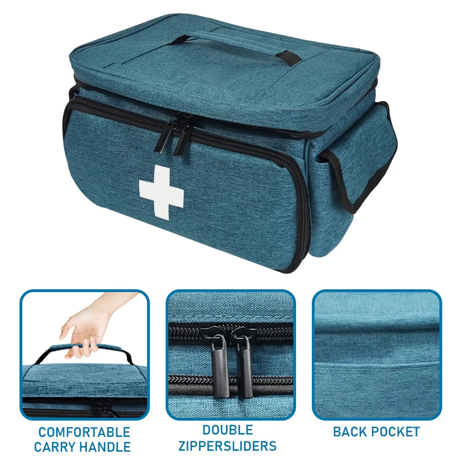 Empty First Aid Bag Portable Emergency Kits Organizer for Travel Gym Home