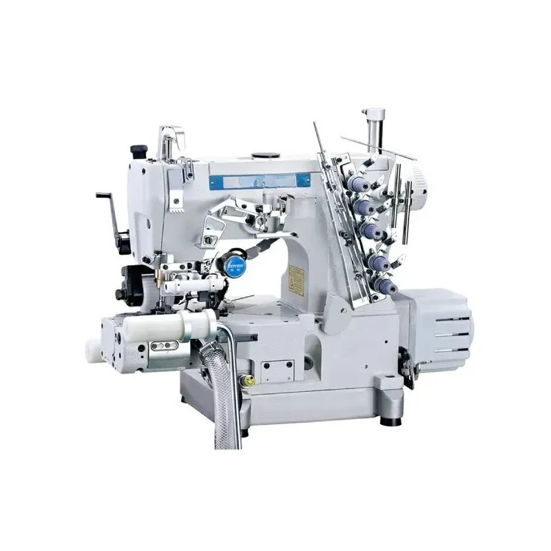 Right cutter three-needle five-thread interlock sewing machine, direct drive automatic thread cutting industrial sewing machine