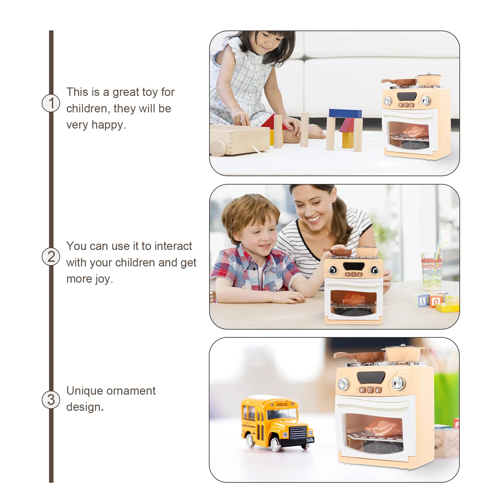 

Mini Oven Machine For Kids Baking Playhouse Educational Gift Simulation Home Appliance Fun Desktop Decor Adorable Mini Furniture