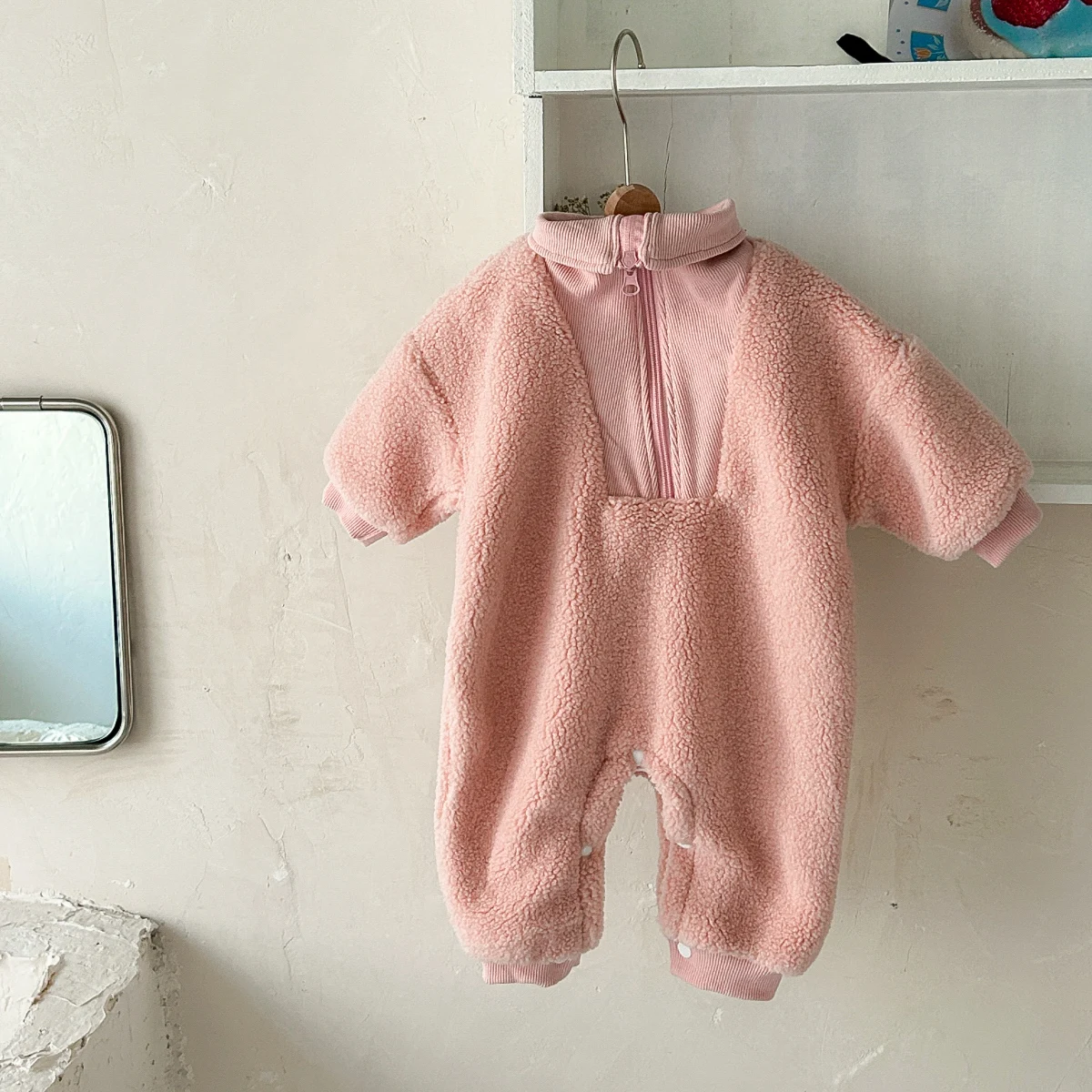 Winter Baby Girls Clothes Long Sleeves Newborn Warm Fleece Baby Rompers Pajamas Infant Boy Costume Zipper Jumpsuit 0-18 Months