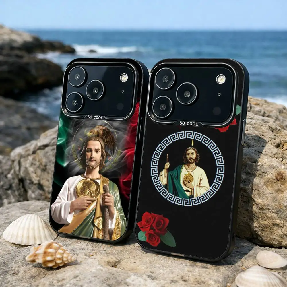 

S-San J-Judas T-Tadeo ART Phone Case For iPhone17,16,15,14,13,12,11,Pro,MAX Gray Matte Silicone Black Cover