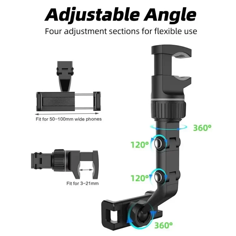 Soporte de teléfono Universal giratorio de 360 grados para coche, Clip colgante multifuncional para asiento de espejo retrovisor automático