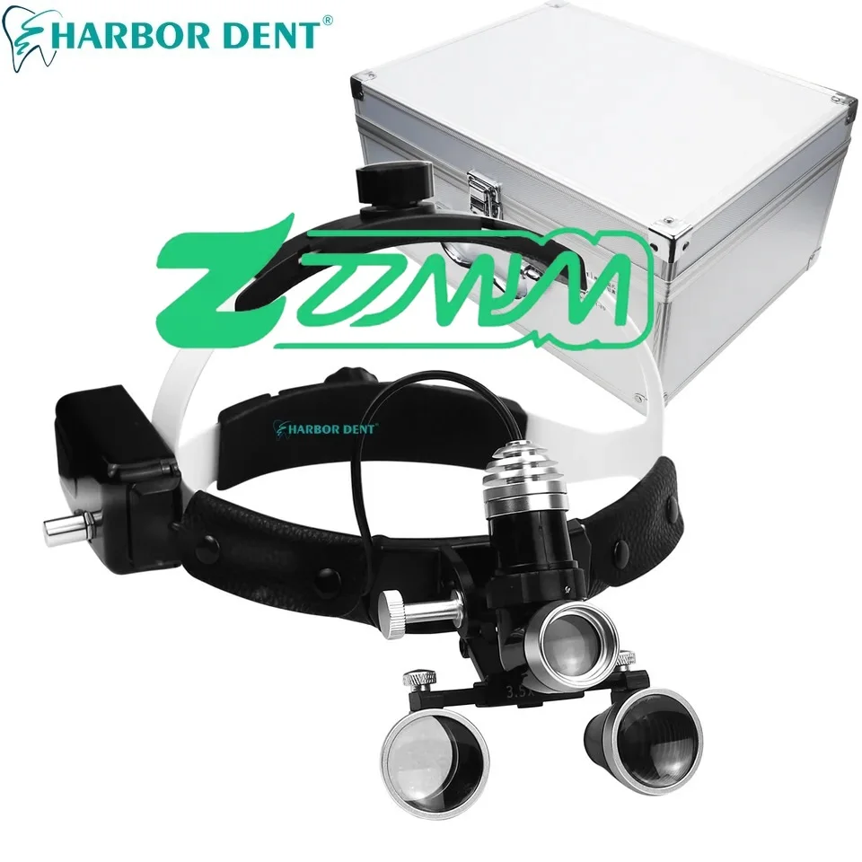 

den tal Loupes 2.5X/3.5X Dentist Magnifying Glass dent istry Headlight High Intensity Dentist Headlight