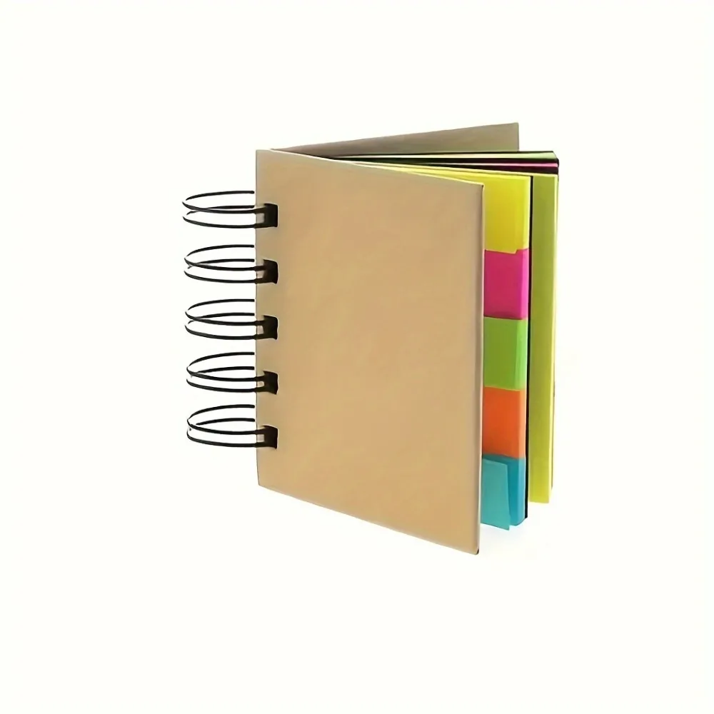 1pc Kraft Paper Sticky Notes Advertising Gift Notepad Fluorescent Color Set Sticky Notes Combination Journal Supplies