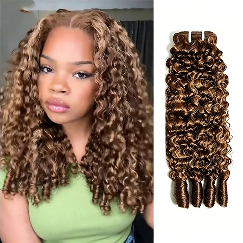 Highlight Color Burmese Curly Hair Bundles Human Hair 3C 4A Colored Burmese Curly Bundles With Spiral Curl Vietnamese Raw Hair