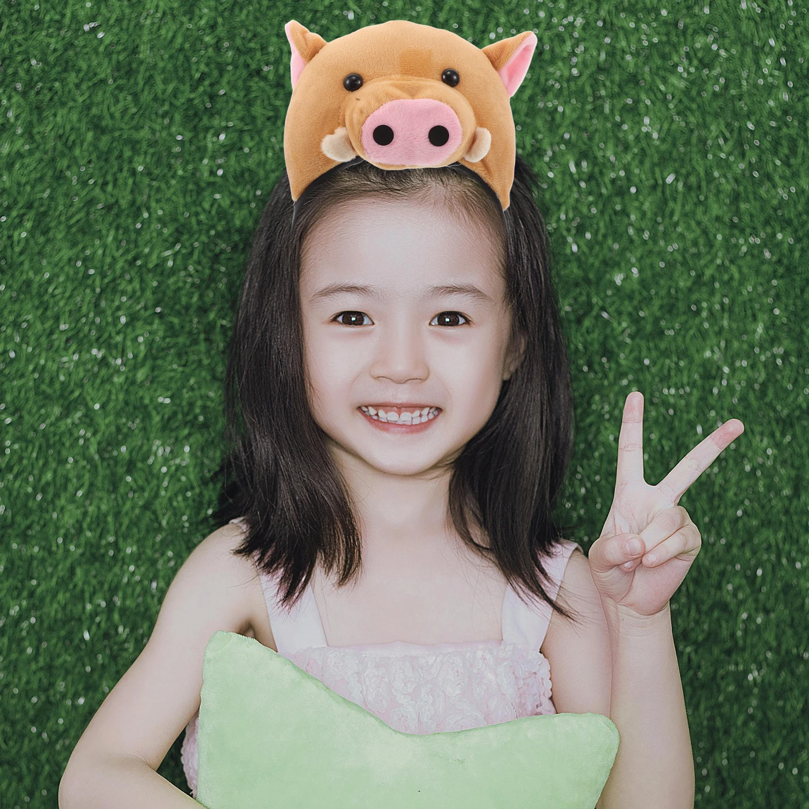 

Piggy Headband Headbands Cartoon Headgear Light Brown Adorable Hair Decors Toddler