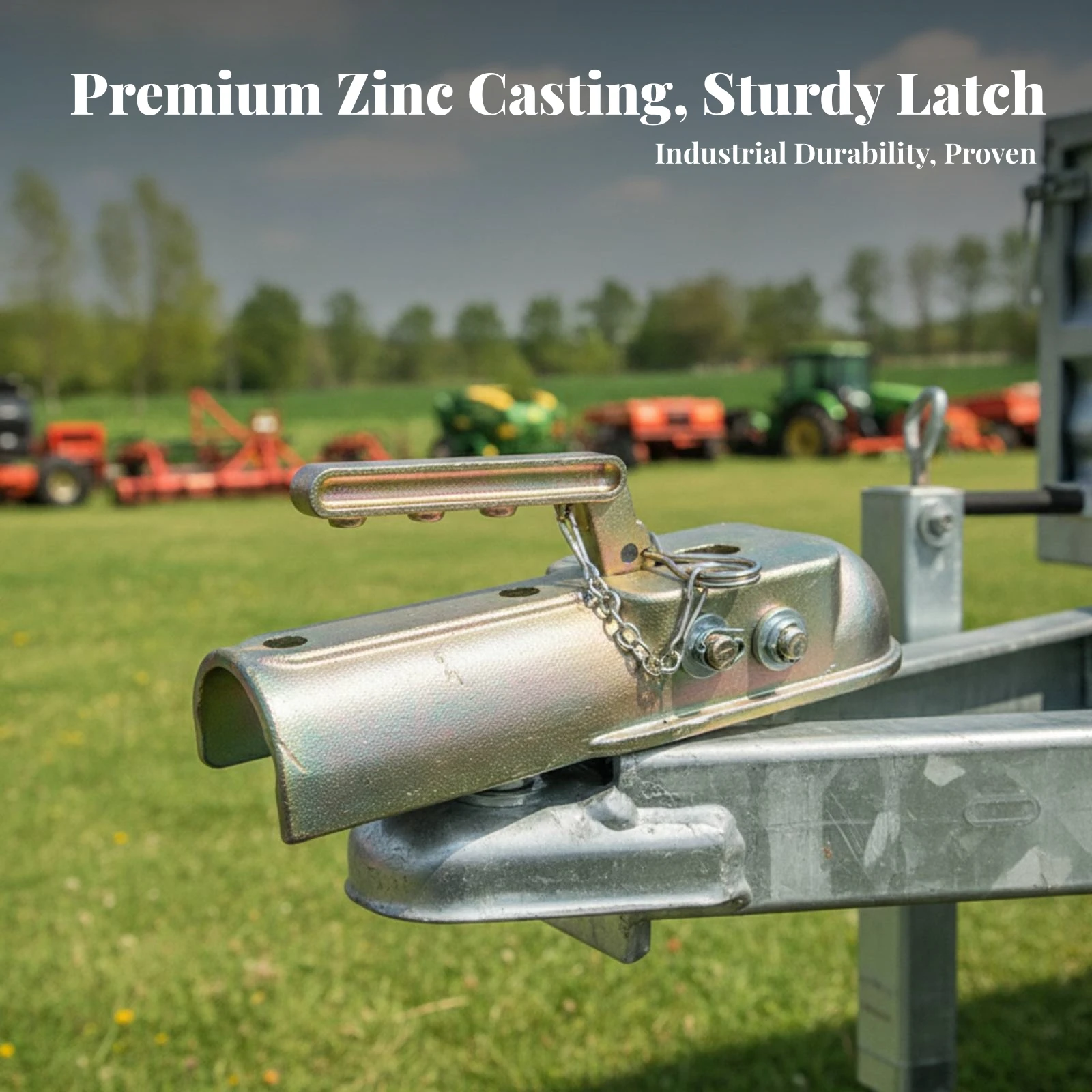 Trailer Coupler with Safety Pin Long-Lasting Ball Hitch Coupler Hardware Corrosion-Resistant Strong for Towing Professionals