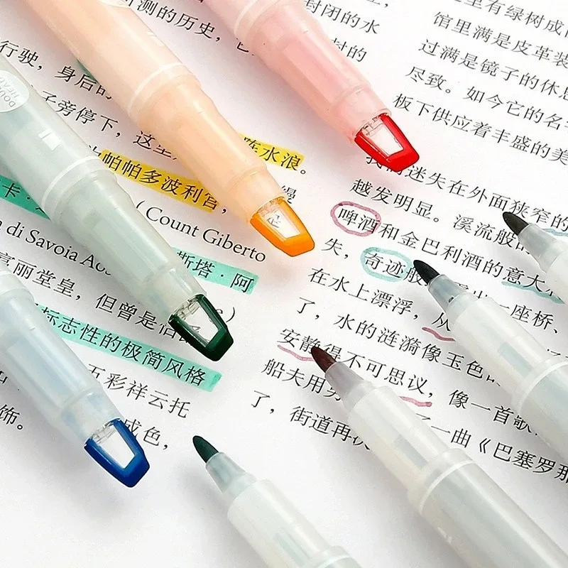 قلم فلورسنت ذو طرف فائق النعومة، قلم تدوين فئة المزيج الملون، قلم مجلة السفر، مستلزمات تعليمية للمكتب والمدرسة #5