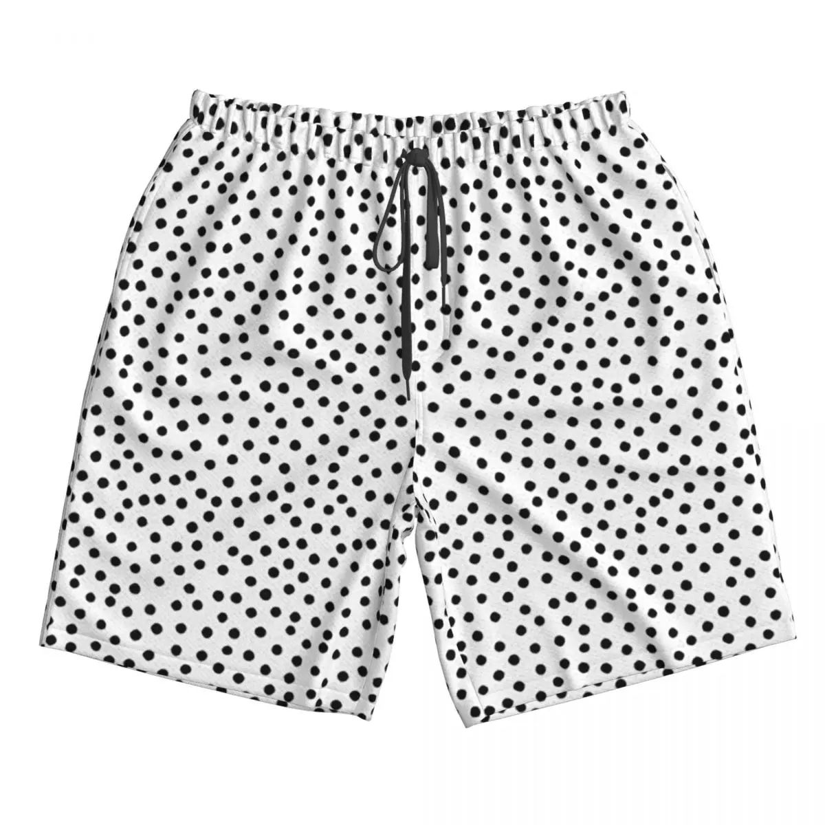 

Black And White Polka Do Trunks Beach Board Shorts Casual Quick Dry Swim Summer Men Pants
