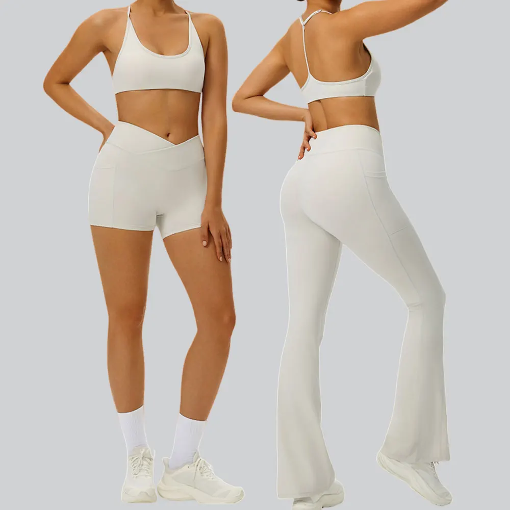 

Спортивный костюм из 2 предметов: быстросохнущий комплект для йоги для женщин — топ-бра с высокой талией и леггинсы, комплект для фитнеса и тренировок с эффектом пуш-ап