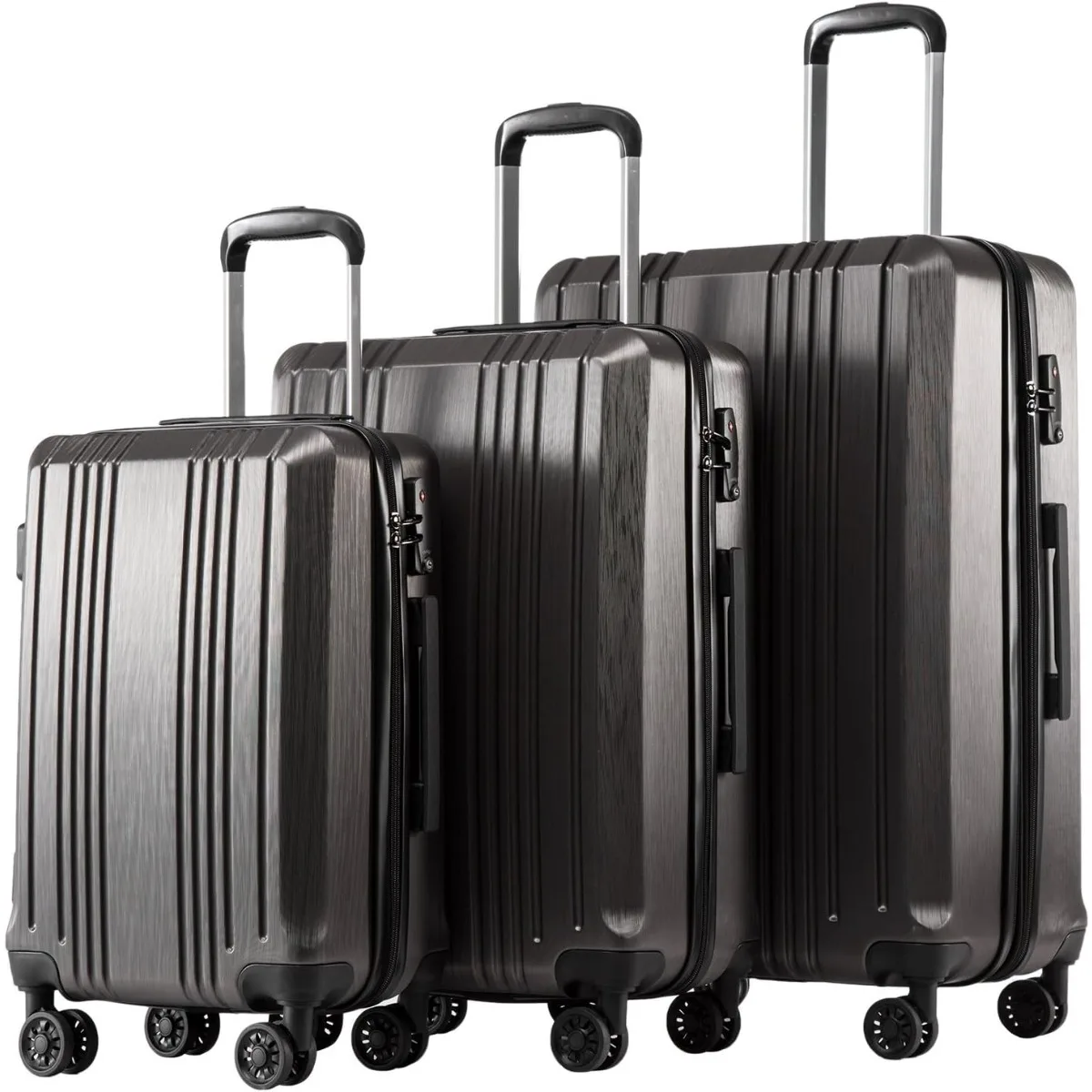 

Coolife Luggage Expandable Suitcase PC+ABS 3 Piece Set with TSA Lock Spinner 20in24in28in