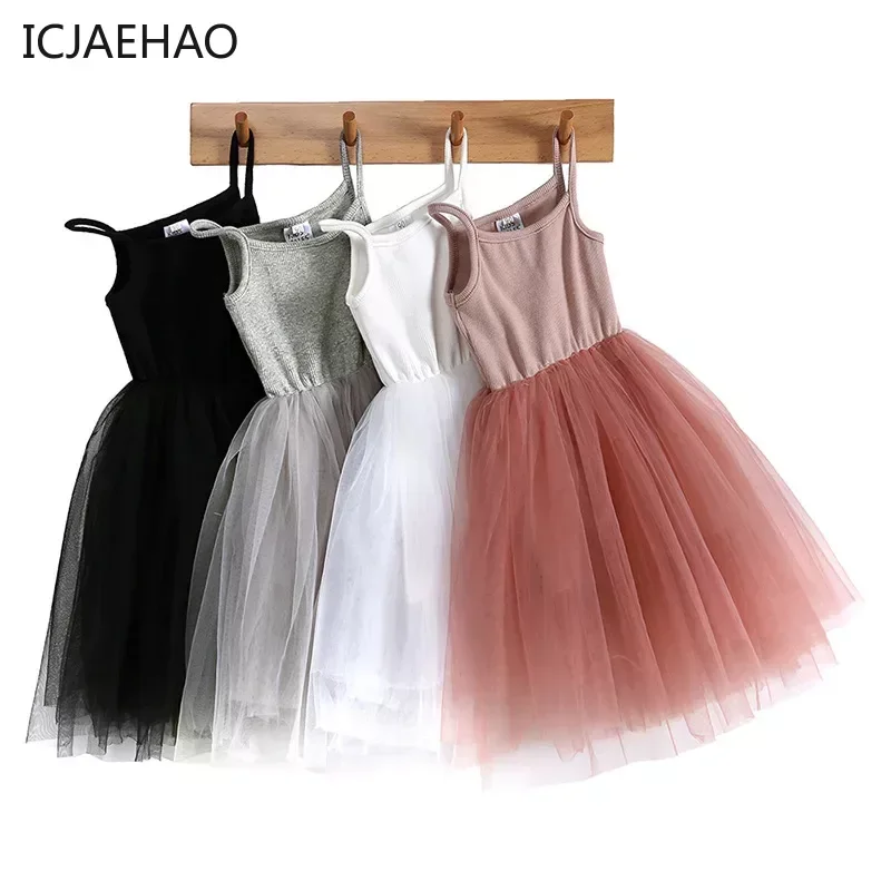 

ICJAEHAO Summer Cute Girls Princess Dress Sleeveless Tulle Clothes Kids Easter Tutu Costume Children Birthday Party Clothes