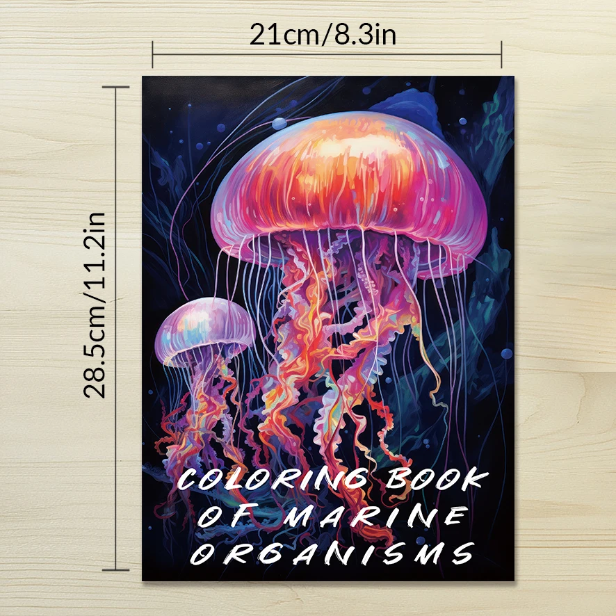 Coloring Book - 8.3 x 11.2 inches 32 pages of marine life coloring book - ideal gift for family or friends