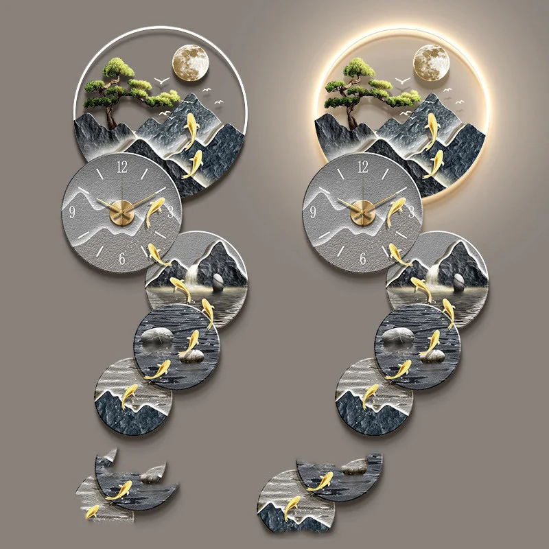 Xenomorph Vintage Wall Watch Living Room Art Mural Led Luxury Clock Wall Design Minimalist Orologio Da Parete Home Decoration