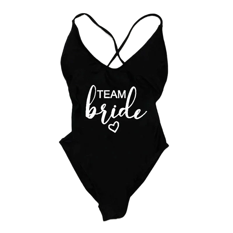 

Bachelorette Party One Piece Swimsuit Women Team Bride Swimwear Summer Bathing Suit Sexy Padded Beachwear Woman Swimming Suit