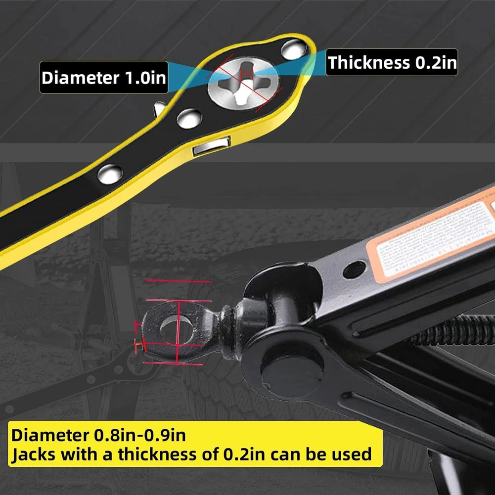 Jack Garage Tire Wheel Lug Wrench Handle Auto Labor-Saving Car Jack Ratchet Wrench Metal Scissor Jack Wrench Car Repair Tool