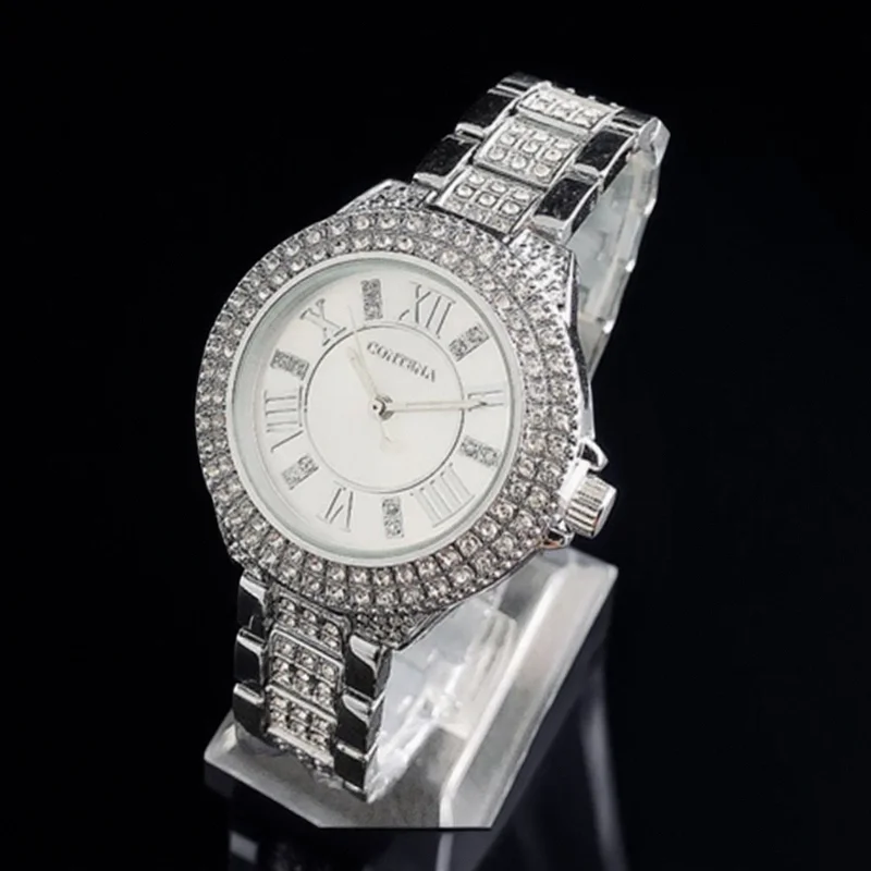 Luksusowy Elegancki Damski Zegarek Cała Tarcza Diamentowa Zegarek Kwarcowy dla Kobiet Modny Sukienka Damskie Zegarki na Rękę Zegar Prezent Montre Femme