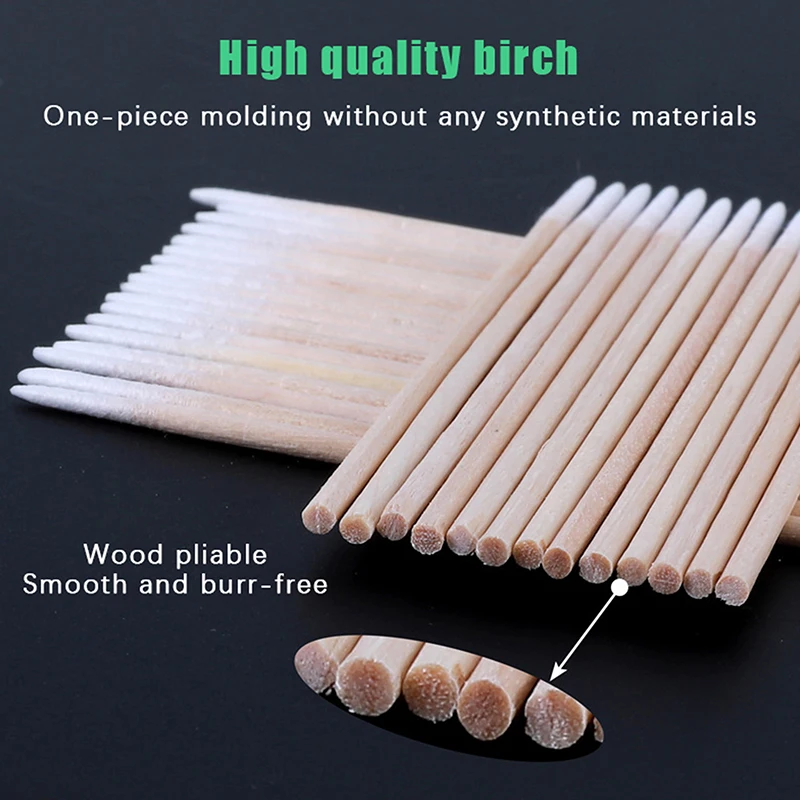 50/100Pieces Disposable Multipurpose Wood Cotton Swabs 7/10cm Makeup Cleaning Removing Tool Tattoo Permanent Supplies