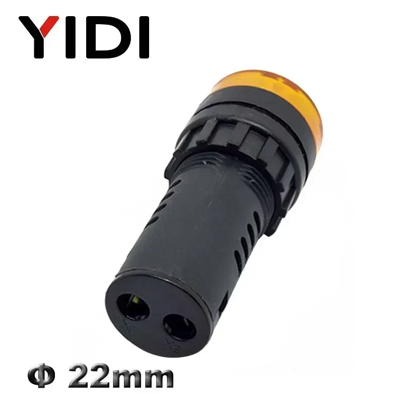 Imagem -04 - Led Panel Mount Luz Indicadora Buzzer Alarm Signal Lamp Vermelho Verde Amarelo Flash 12v 24v 110v 220v Ad1622sm 22 mm