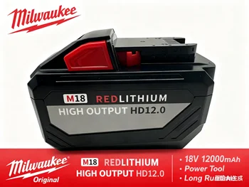 Original Milwaukee M18 18V 12.0Ah 15-Cells 21700 Li-ion Rechargeable Battery, Replacement, For 48-11-1815 48-11-1850 Power Tools 1