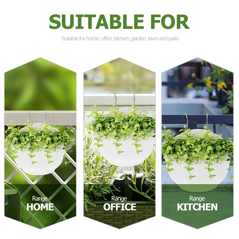 

4Sets Resin Wall Planters Hanging Flowerpots for Indoor Outdoor Gardens Balcony Wall Planter Set with Drainage Hole Design