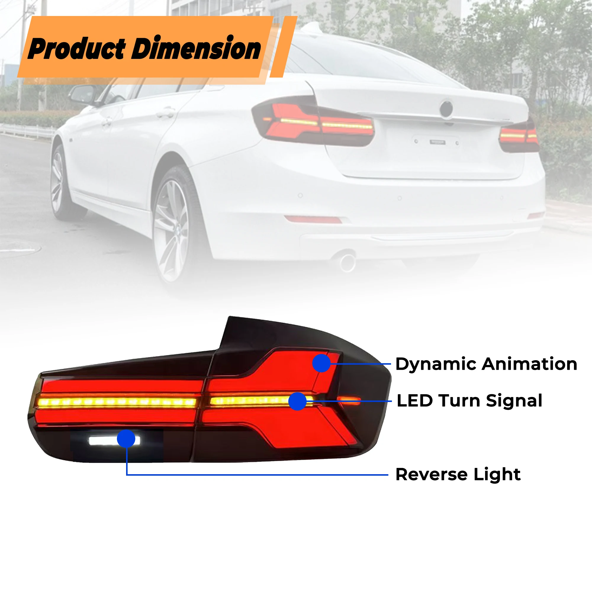 

DK Motion Новый продукт Светодиодные для BMW 3 серии F30 F35 F80 Светодиодные задние фонари в сборе G05 Design 2013-2020 Модифицированные задние фонари 320i 12 В DRL