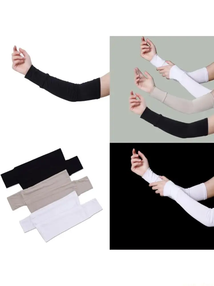 31bf-長綿指なし手袋日焼け防止アームスリーブ女性屋外活動日焼け止めと快適なアームウェア