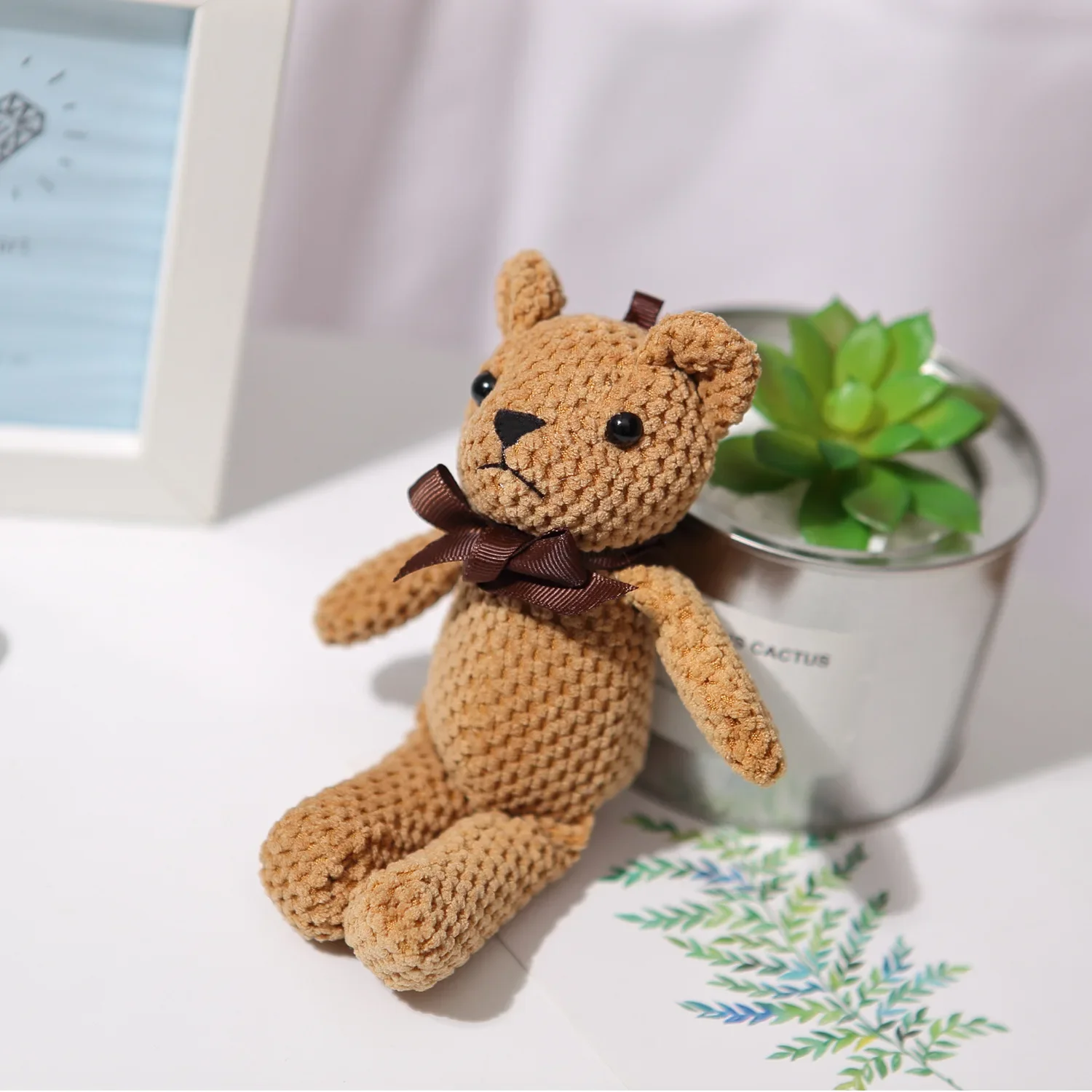 16cm Soft Stuffed Bear Plush Toys Mini Boluoge Bear Dolls Small Gift Party Wedding Keychain Bag Pendant Pineapple Bear Key Chain