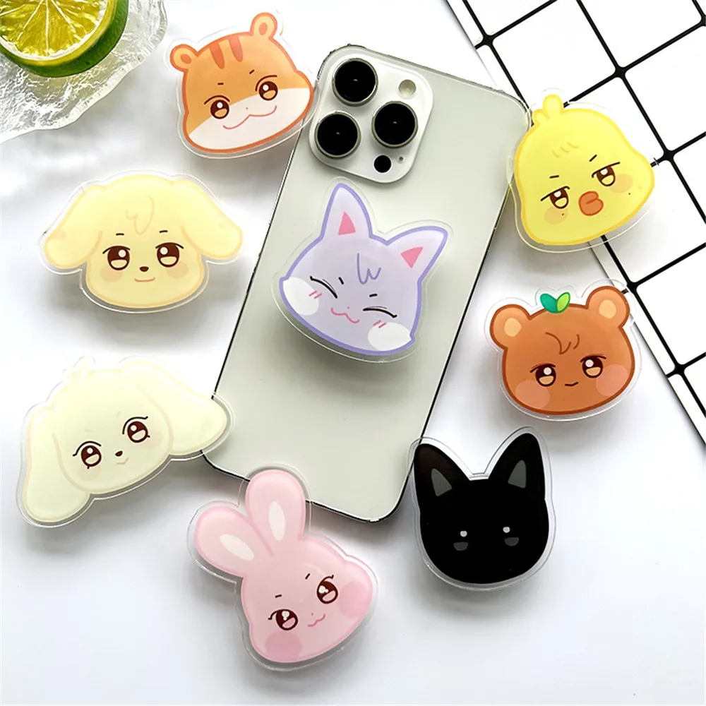 8pcs Kpop ATEEZ Aniteez Cartoon Character Phone Holder Hongjoong Wooyoung Yunho Yeosang ATEEZ Merch Gift Fans Collection