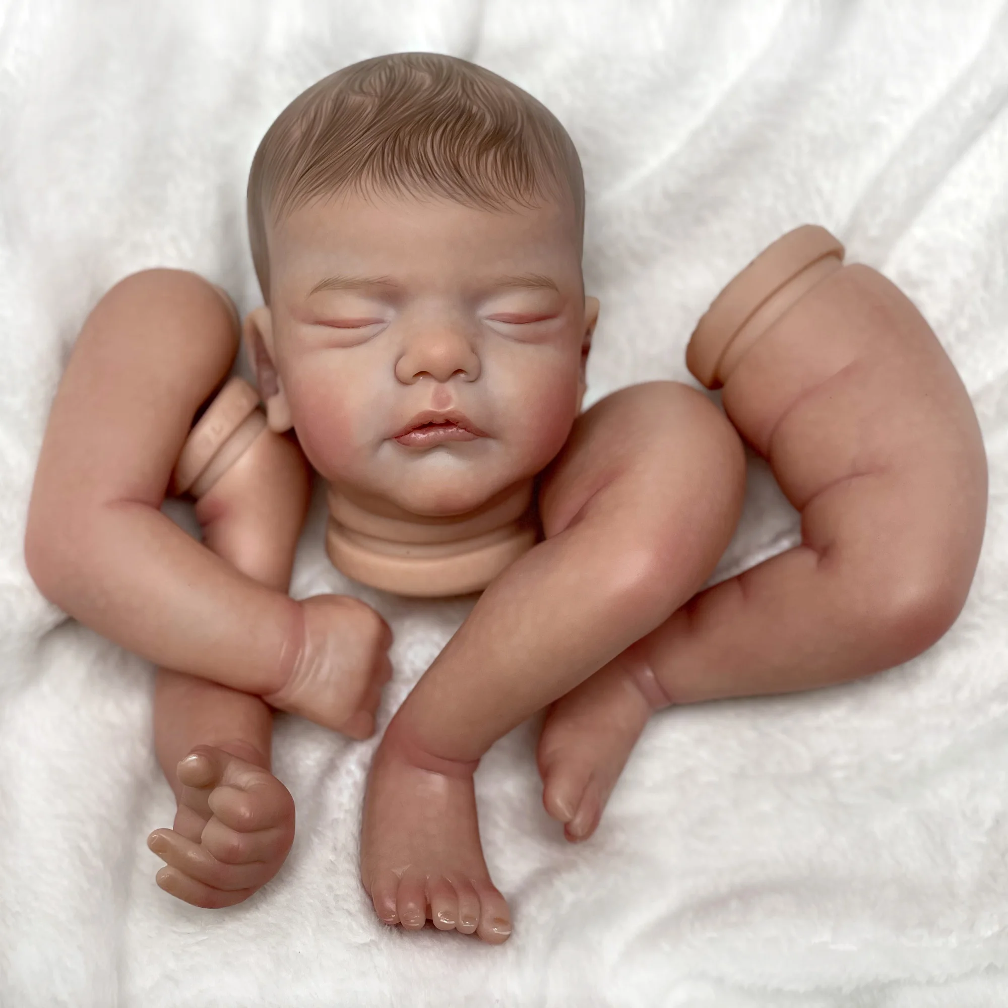 18" Sam Reborn Baby Dolls Kits Handmade Painted Unassembled Soft Vinyl Parts Lifelike Reborn Doll Kit Toys For Family