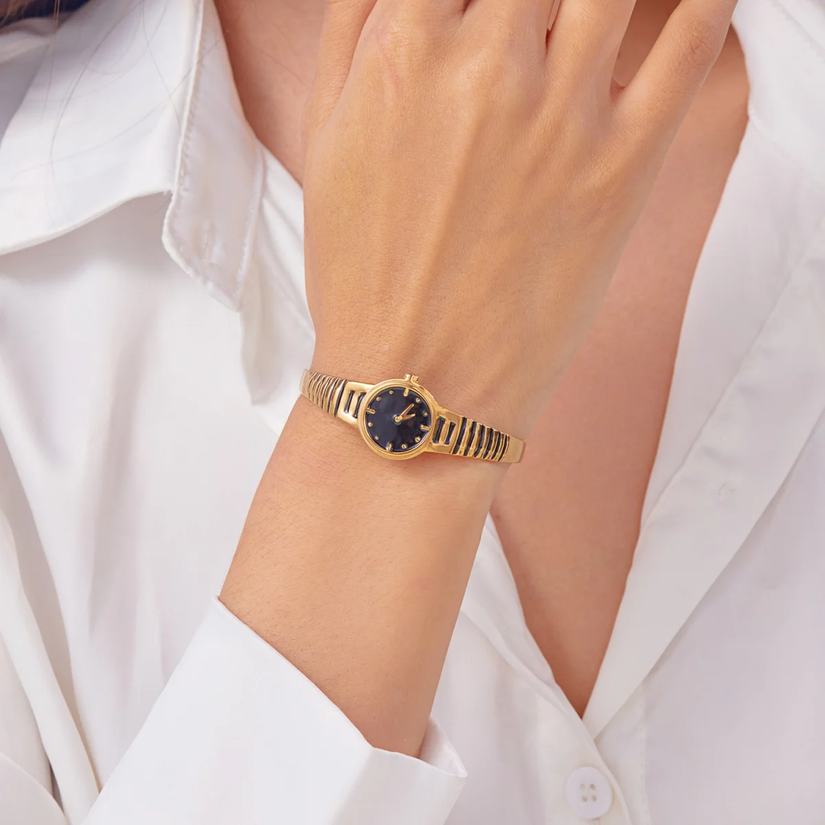 Kreatywne bransolety mankietowe ze stali nierdzewnej w kształcie zegarka na rękę dla kobiet i mężczyzn, proste metalowe bransolety zegarkowe, punkowa biżuteria na imprezę.