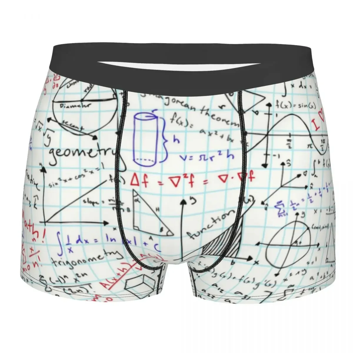 Sexy Male Cool Math Homework Underwear Mathematical Mathematics Teacher Boxer Briefs Men Stretch Shorts Panties Underpants