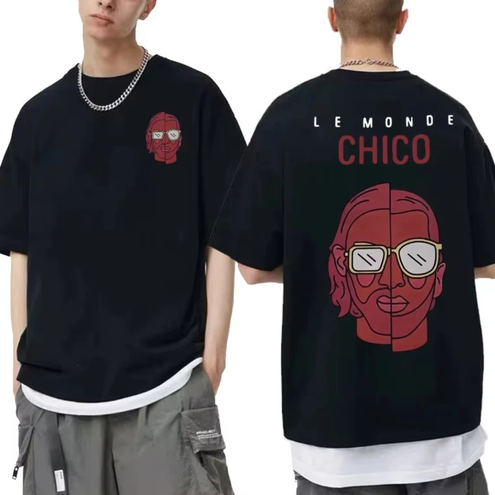 Camisetas con estampado del álbum Le Monde Chico del rapero francés PNL, edición limitada, camiseta holgada de Hip Hop para hombre y mujer, ropa de calle a la moda para hombre