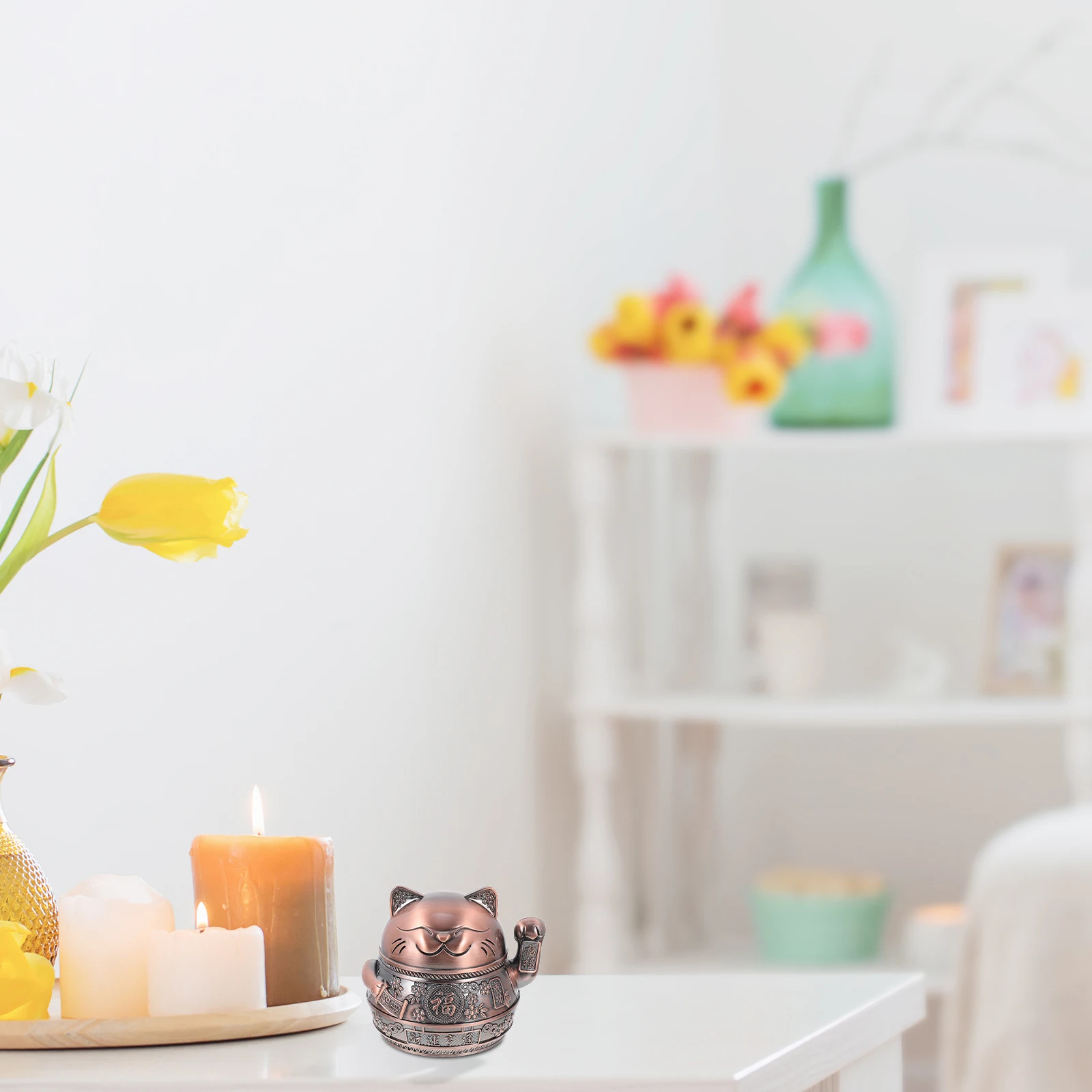 

Портативная пепельница из цинкового сплава в форме кошки, легко чистящаяся, практичный мундштук для домашнего офиса