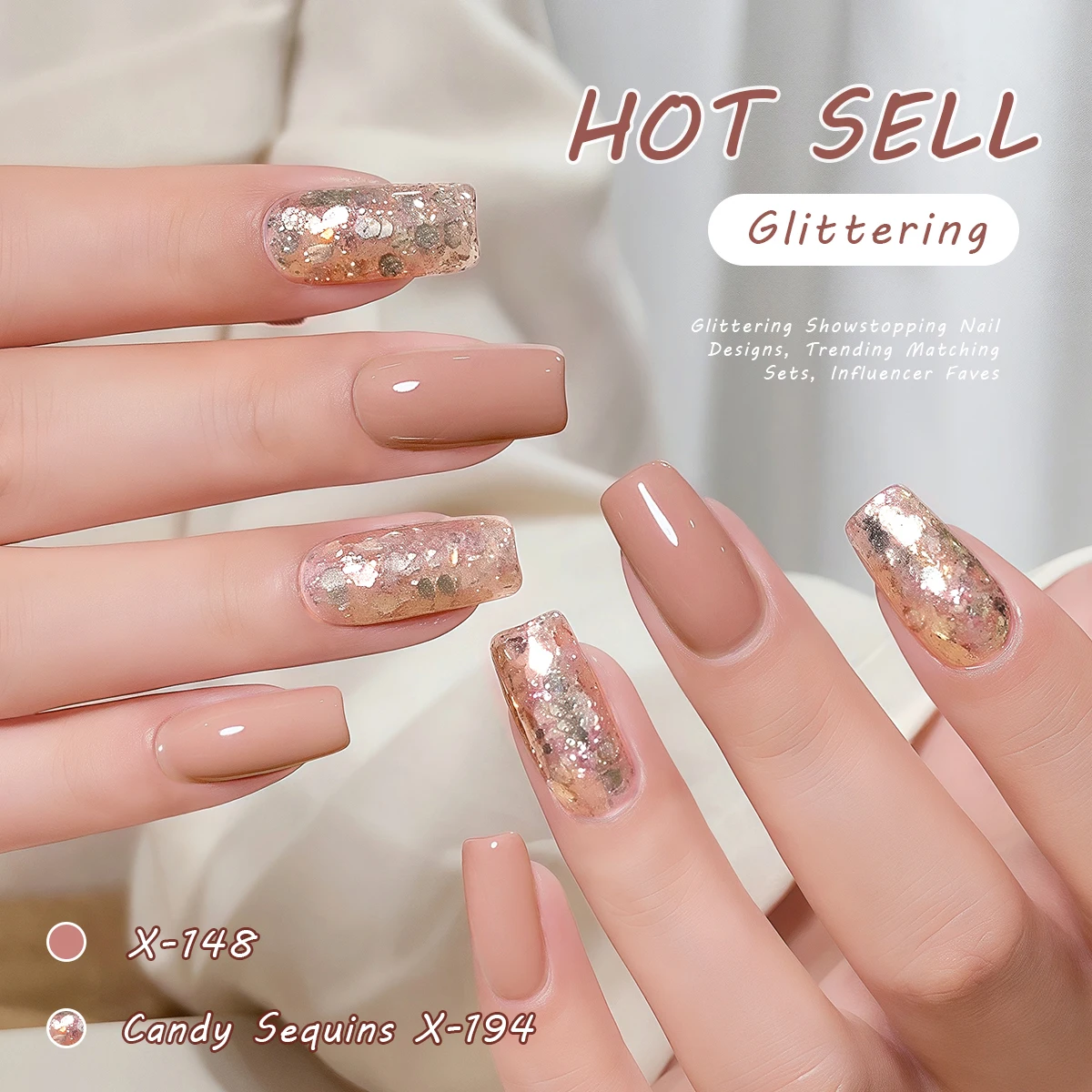 XEIJAYI ليتل الأبيض زجاجة الحلوى الترتر 2 قطعة X148 X194--تجمل الأشعة فوق البنفسجية LED جيل للأظافر Led جيل للأظافر ملصقات الأظافر تصميم الديكور #6