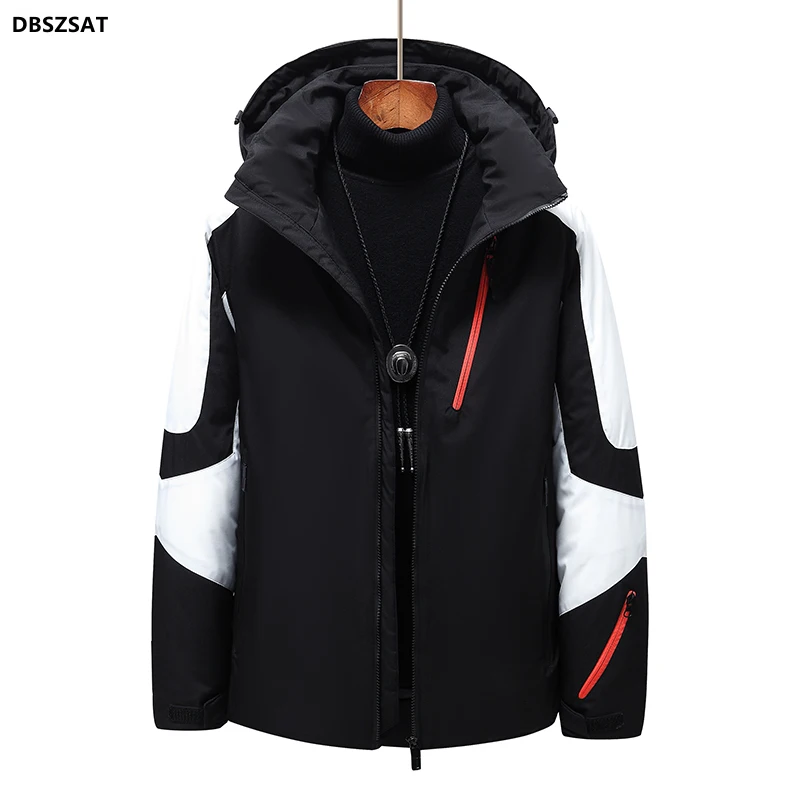 Winter Patchwork Puffer Jacke Männer Verdicken Warm Unten Jacken 2023 Outdoor Herren Winddicht Weiß Ente Unten Parka Mantel Outfits