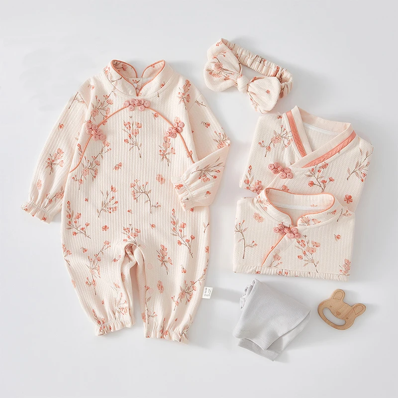 

Baby Clothes Baby Rompers Newborn Jumpsuits Cotton Long Sleeve Bodysuits Flower Infant Outfits Toddler Onesie Overalls One Piece