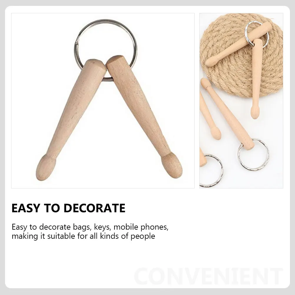 

Creative Drum Stick Keychain Unique Wooden Design Lightweight Zinc Alloy Pendant For Bags Keys Mobile Phones Backpack Ornament