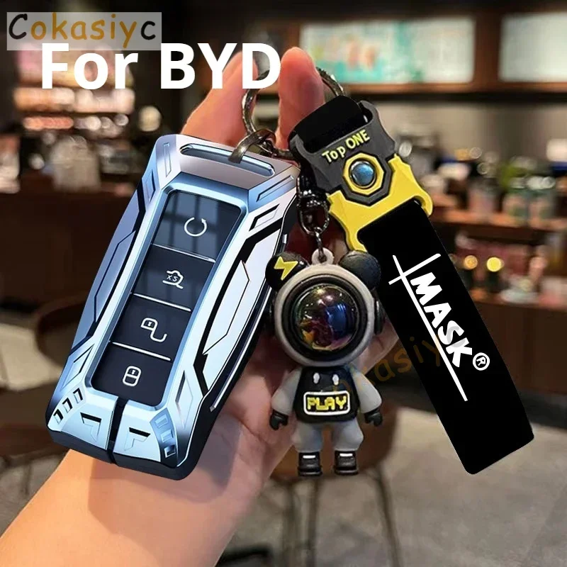 

Для BYD Tang EV600 Han EV Yuan ATTO 3 Song Pro Кнопка Смарт-пульт дистанционного управления Чехол для ключей от автомобиля Брелок Аксессуары Цинковый сплав Силикагель