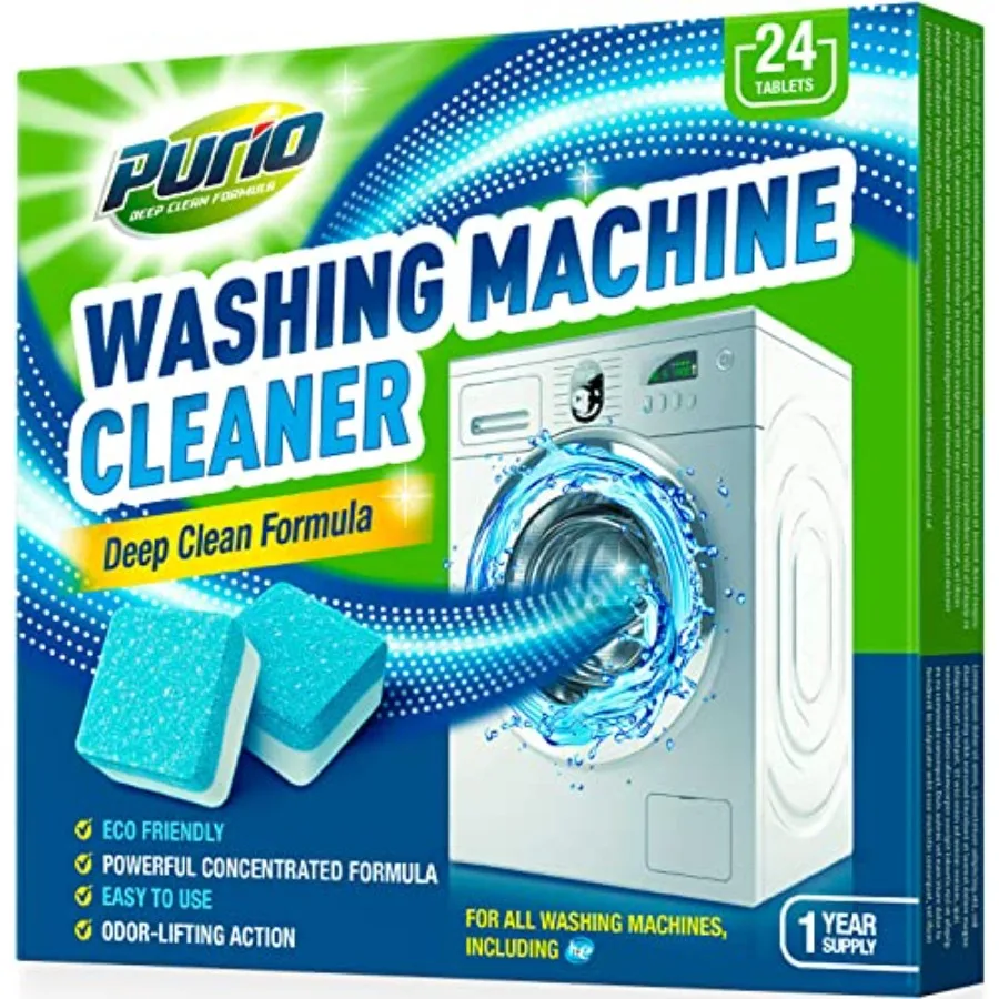 

Washing Machine Cleaner Tablets 24-Ct Deep Cleaning Formula Washer Machine Cleaner Top Load and Front Load Standard and HE Wash