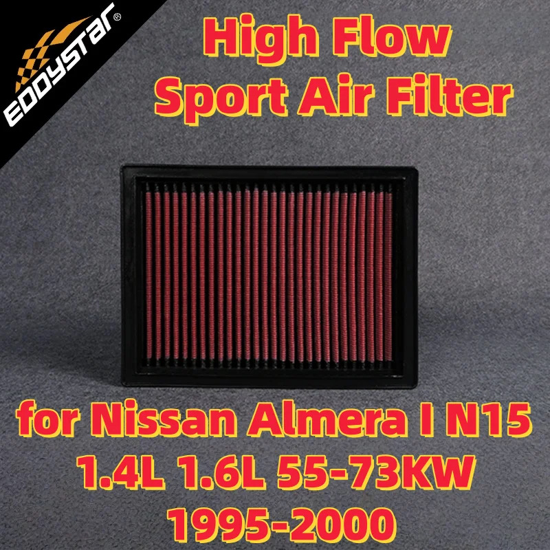 

High Flow Sport Air Filter for Nissan Almera I N15 1.4L 1.6L 55-73KW 1995-2000 Washable Racing Intake Filters