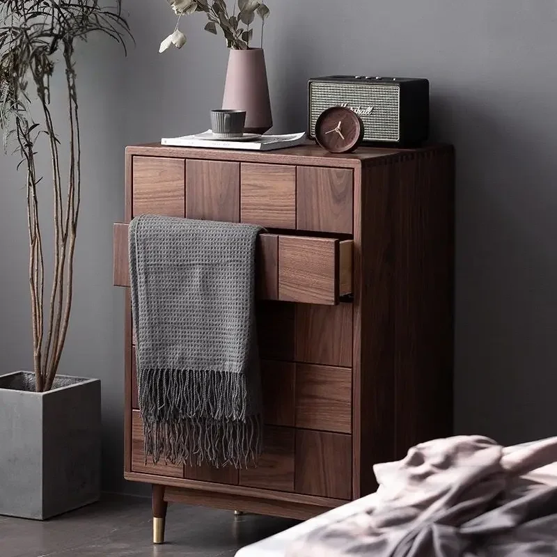 LMM light luxury bedroom black walnut storage modern simple living room storage cabinet