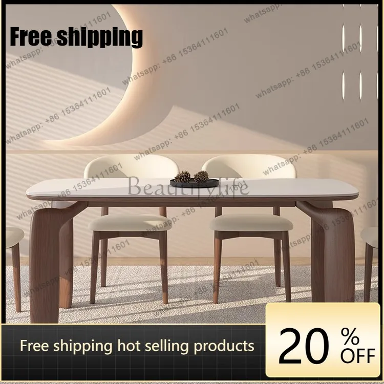 hot  French retro rock slab dining table modern simple small apartment homeFactory Direct
