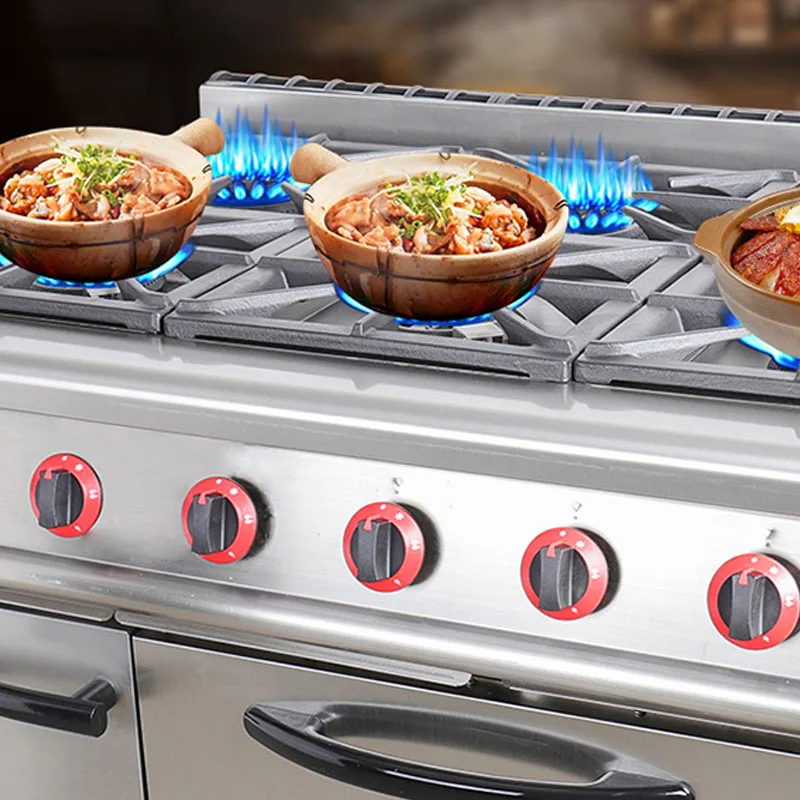 Gas Six-head Cabinet Type Clay Pot with Electric Oven Western Kitchen Equipment Commercial Use with Electric Oven