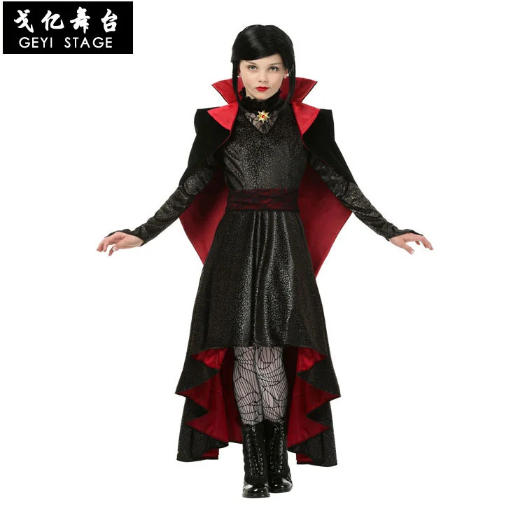 Deluxe Gothic Vampiress Cosplay Frauen Mädchen Vampire Kostüm Kinder Erwachsene Sammlung Halloween Weihnachten Purim Party Phantasie Kleid