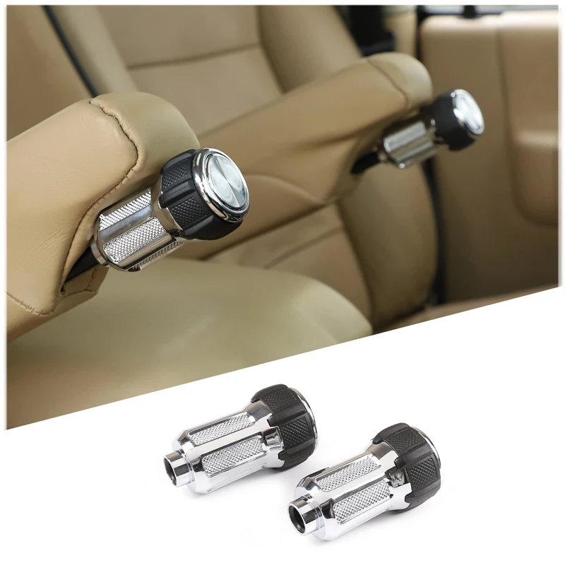 2PCS Front Seat Armrest Adjusting Alloy Knob Head Trim For Land Rover Discovery 2 1998-2003 Interior Accessories