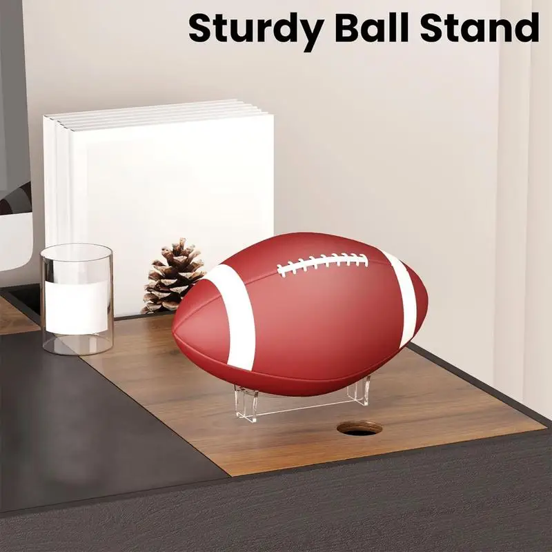 Football Stand Holder Football Storage Display Stand In Acrylic Soccer Basketball Autographed Souvenir Collection Holder For